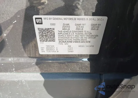 2022 Chevrolet Equinox Fwd Ls from USA, damaged, VIN 3GNAXHEV6NS181504